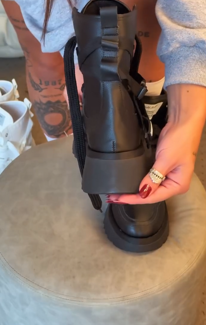 Women Chunky Platform Motorcycle Boots