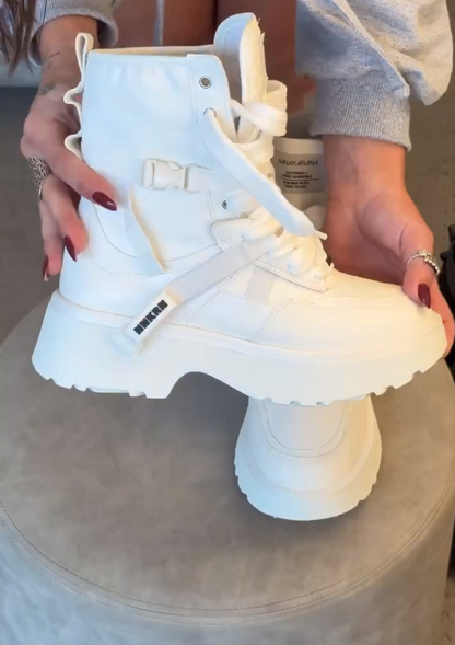 Women Chunky Platform Motorcycle Boots