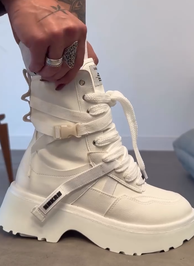 Women Chunky Platform Motorcycle Boots