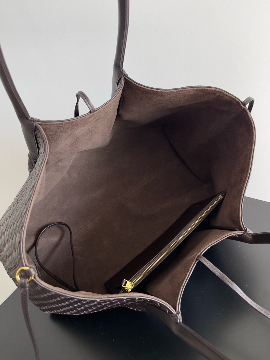 Woven double-sided shoulder tote bag