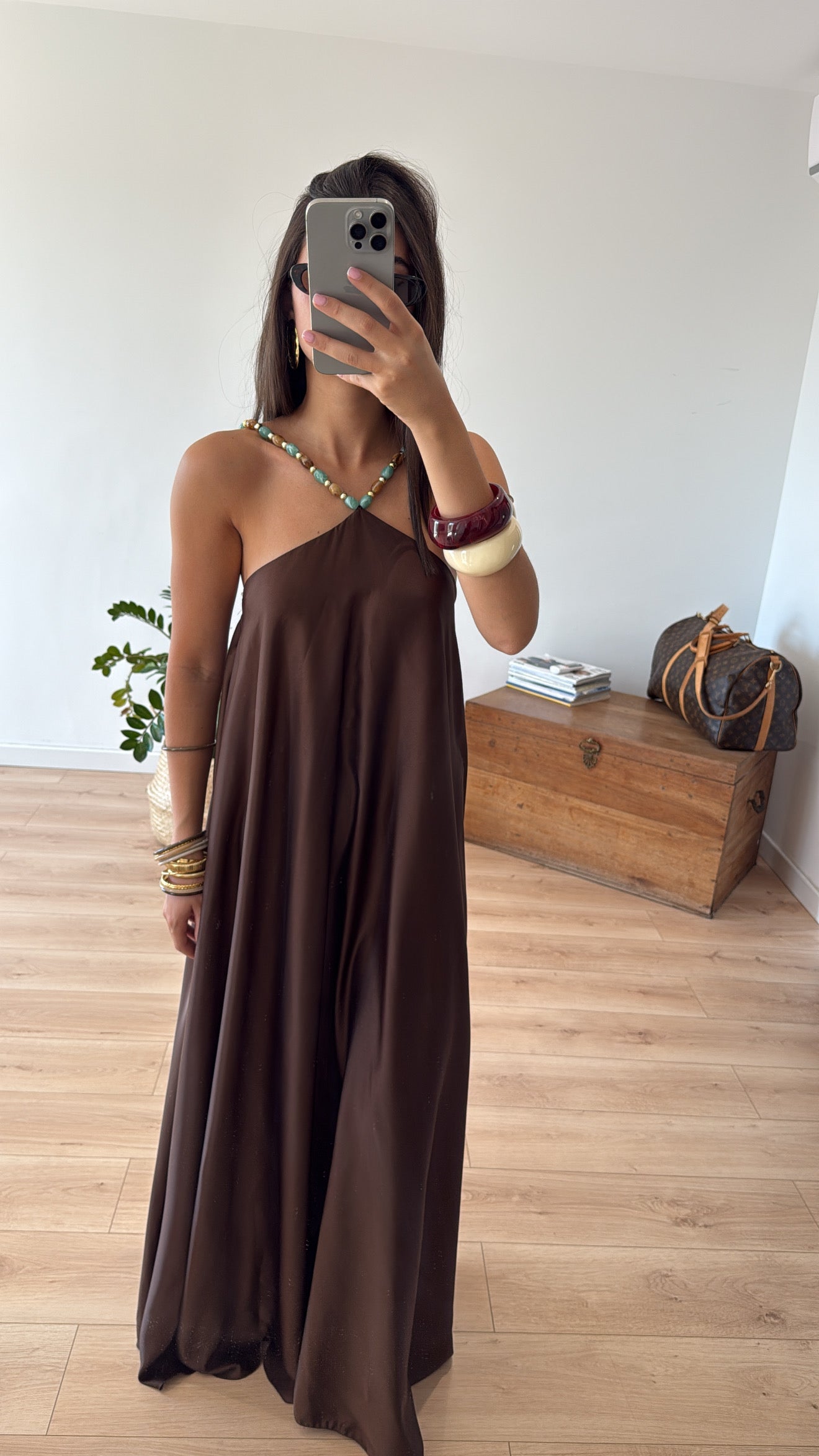 "Sophie" Black Long Gown