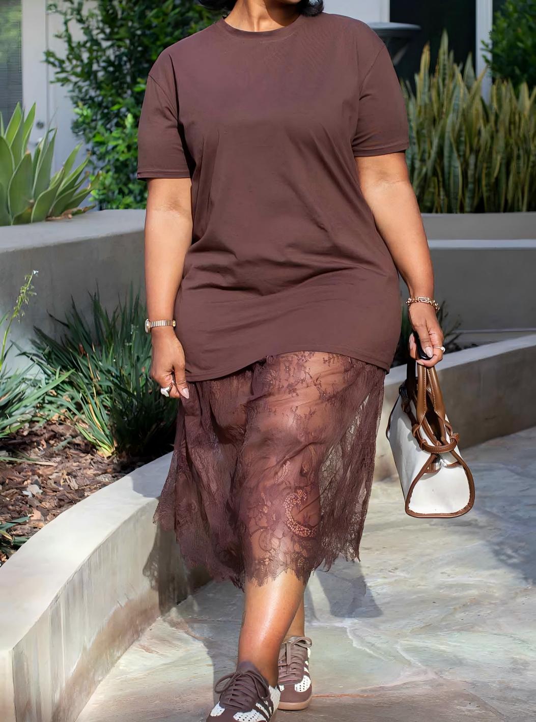 Lace Skirt and Tee Set