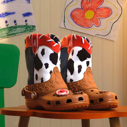 Woody Cowboy-Style Clog Boots