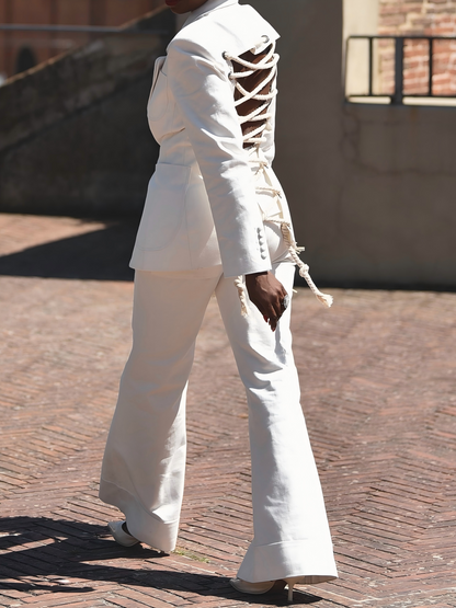 Cut-out back suit set