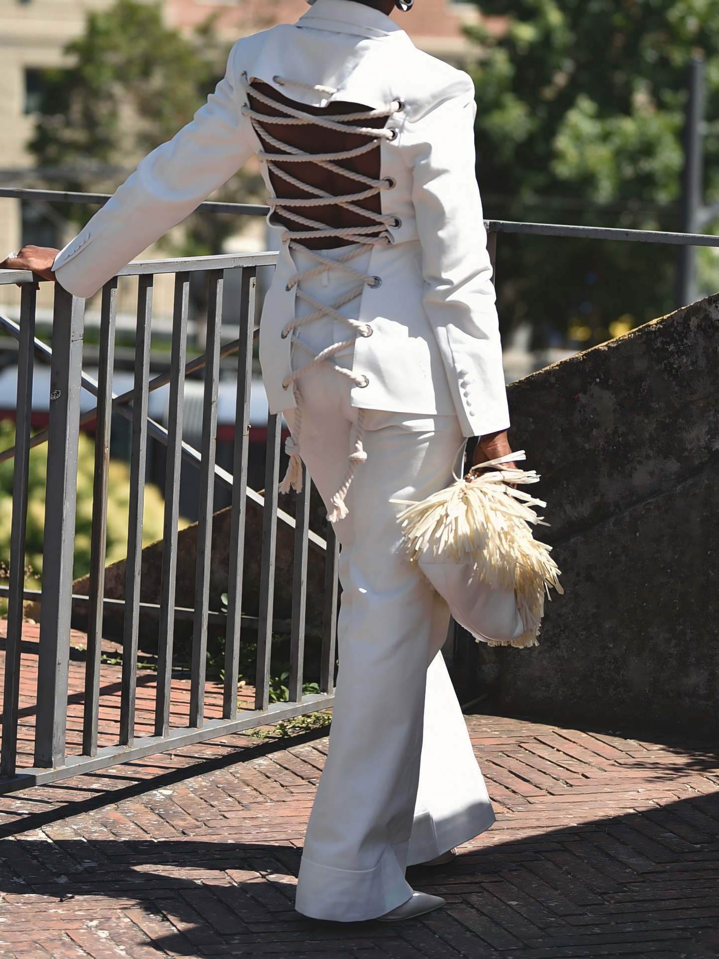 Cut-out back suit set