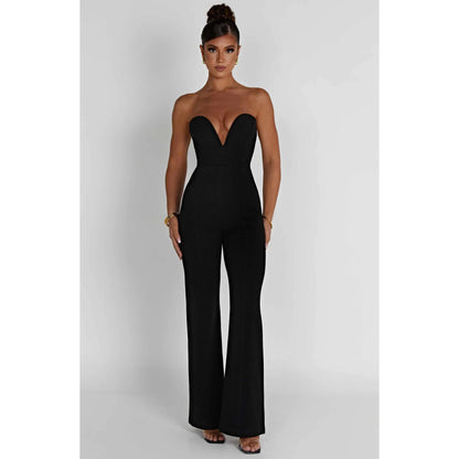 V-neck corset jumpsuit