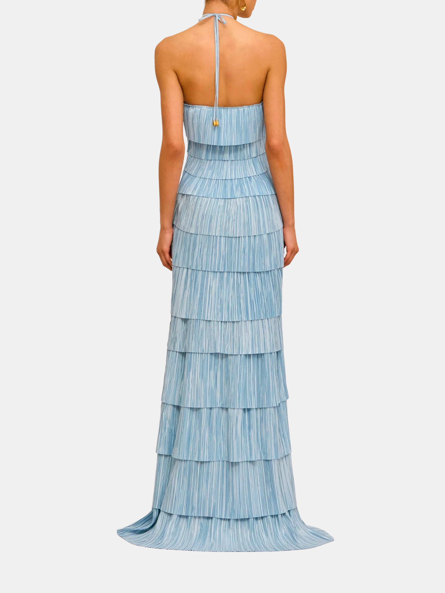Pleated sleeveless gown