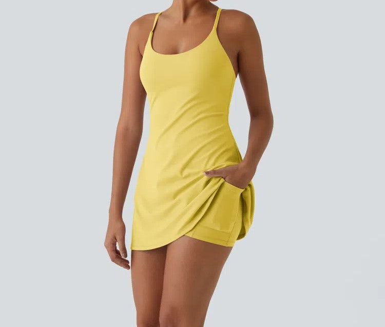 Golf all-in-one tennis skirt sleeveless and backless