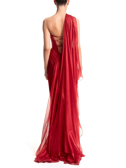 Asymmetrical draped dress
