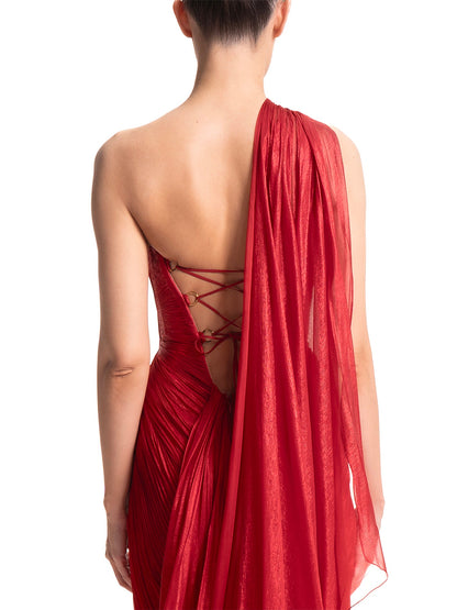 Asymmetrical draped dress