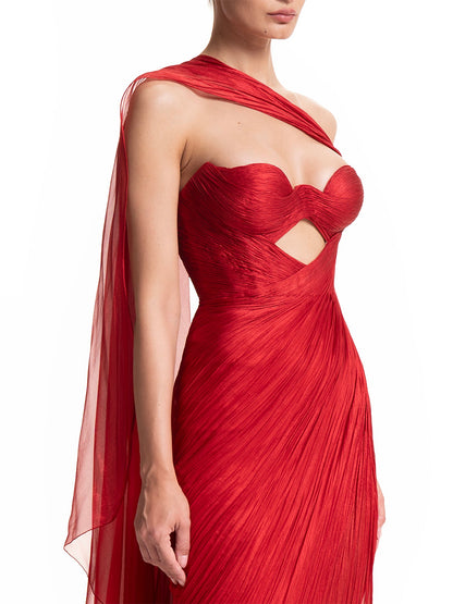 Asymmetrical draped dress