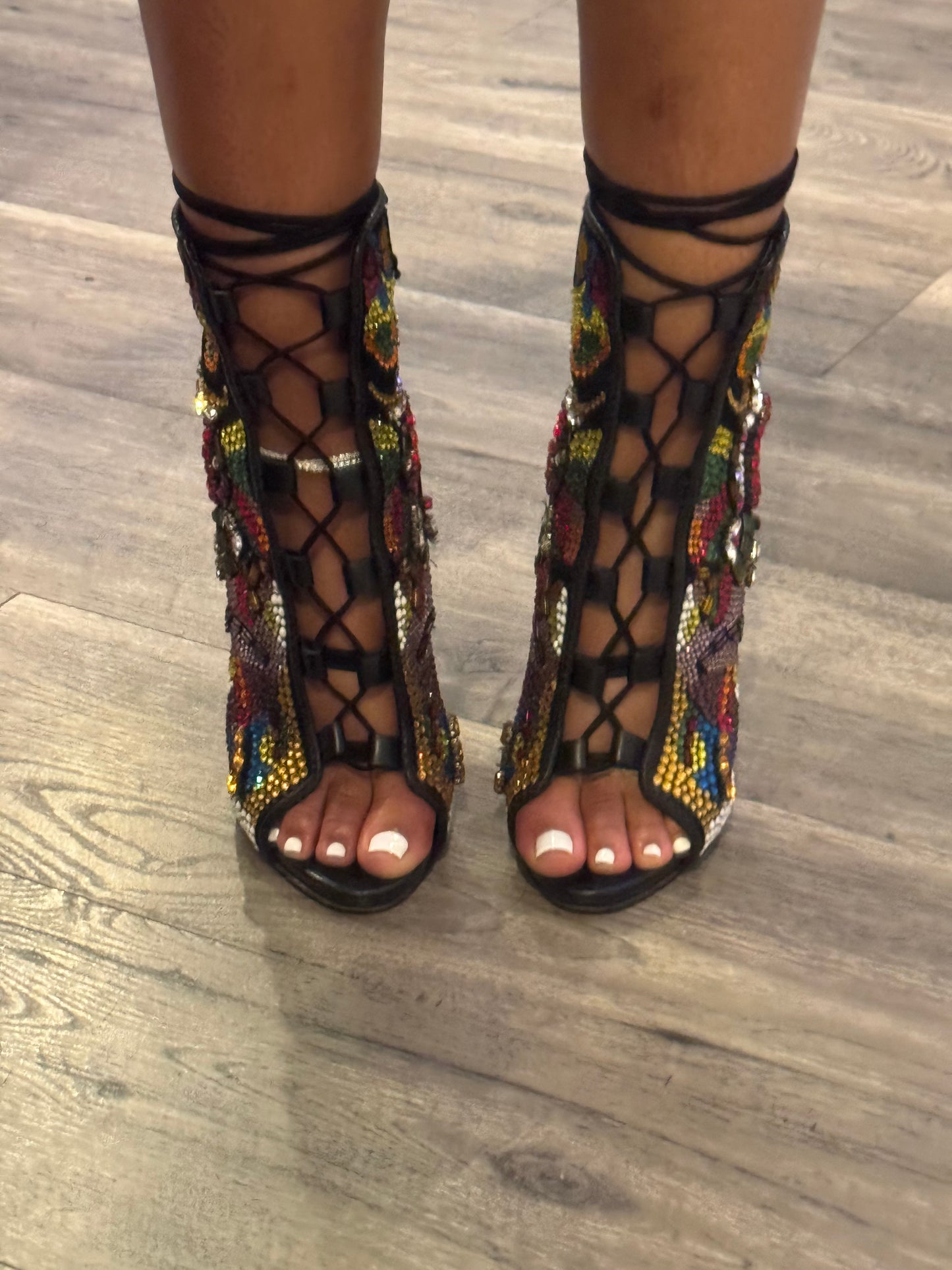 Swarovski Crystal Ankle Boots