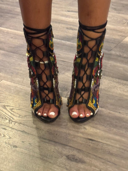 Swarovski Crystal Ankle Boots