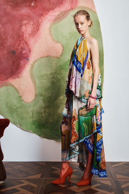 Asymmetrical handkerchief skirt