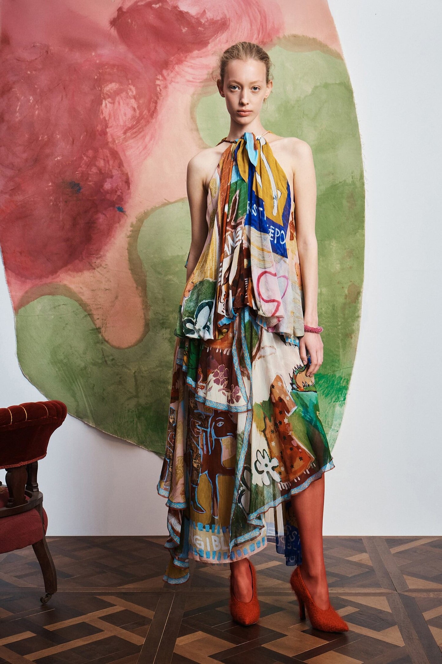 Asymmetrical handkerchief skirt