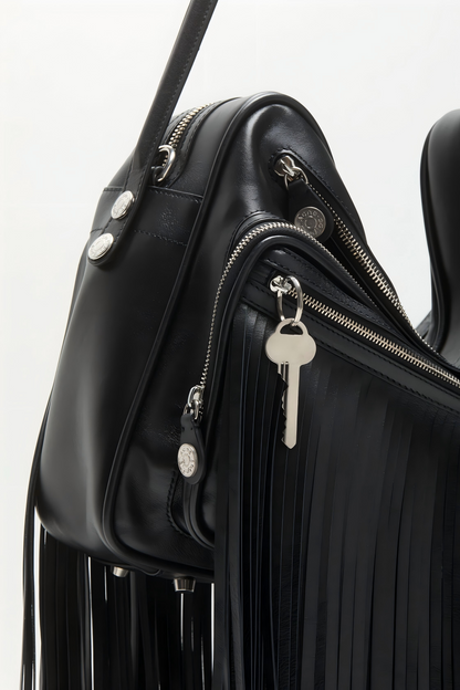 Camera Fringed Shoulder Bag