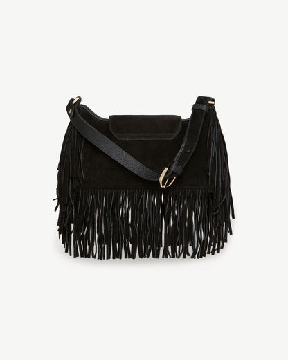 Soft calfskin tassel shoulder bag