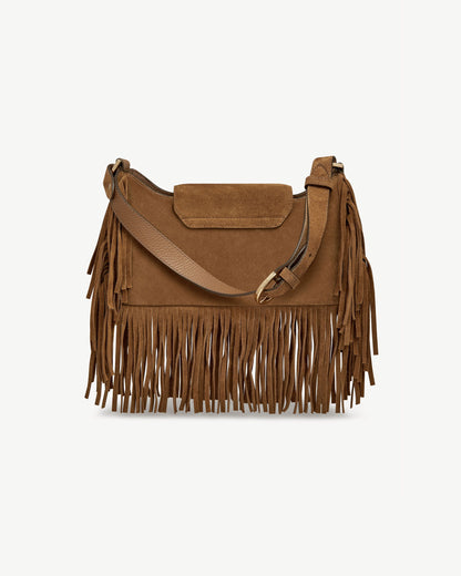 Soft calfskin tassel shoulder bag