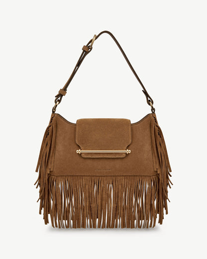 Soft calfskin tassel shoulder bag