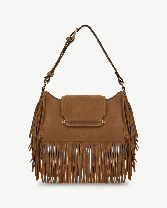 Soft calfskin tassel shoulder bag
