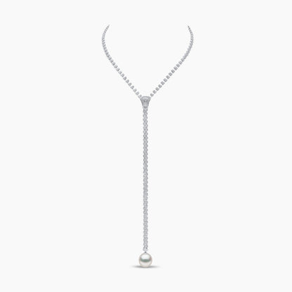 Pearl and Diamond Zipper Necklace