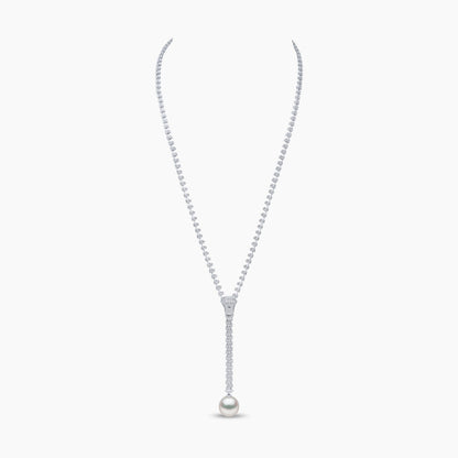 Pearl and Diamond Zipper Necklace