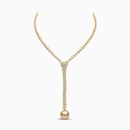 Pearl and Diamond Zipper Necklace