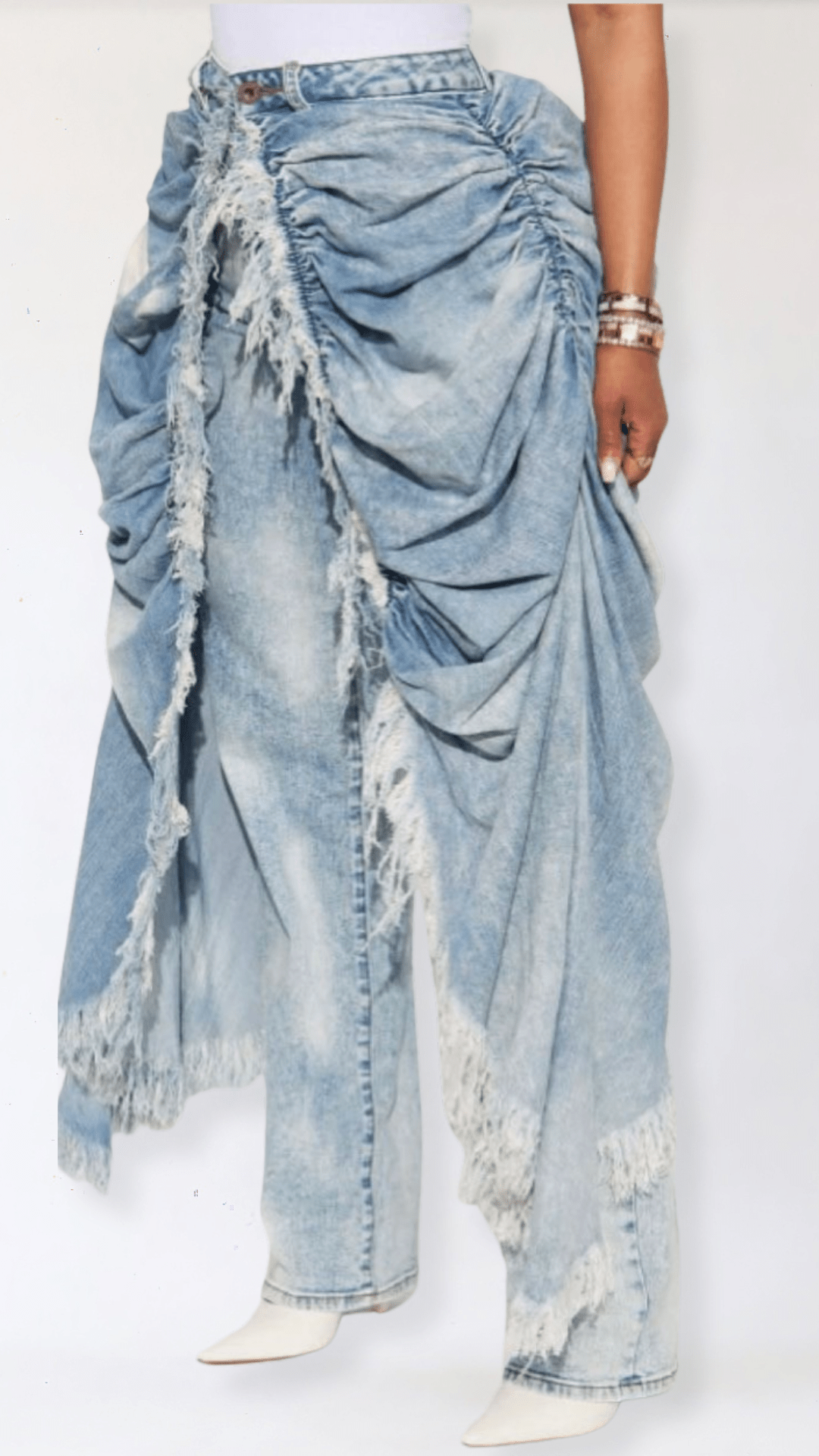 Draped Skirt Jean