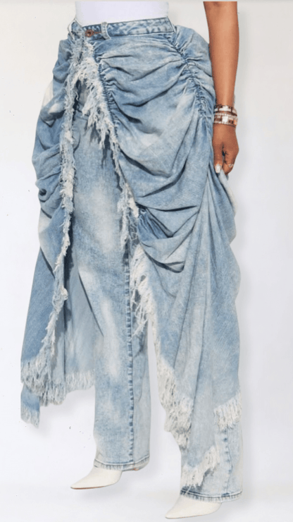 Draped Skirt Jean