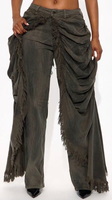 Draped Skirt Jean