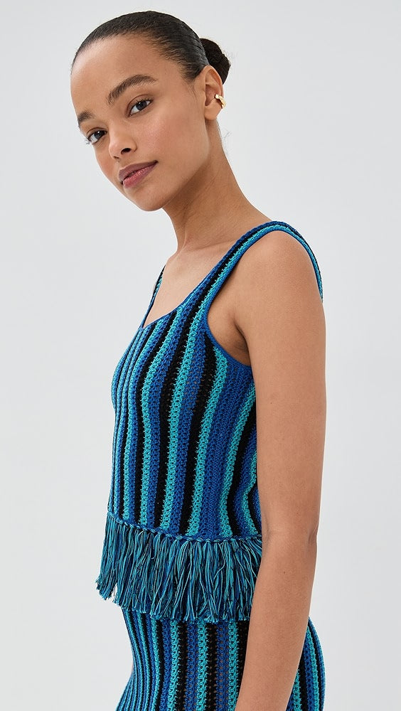 Stretchy Striped Crochet Bodycon Dress Set