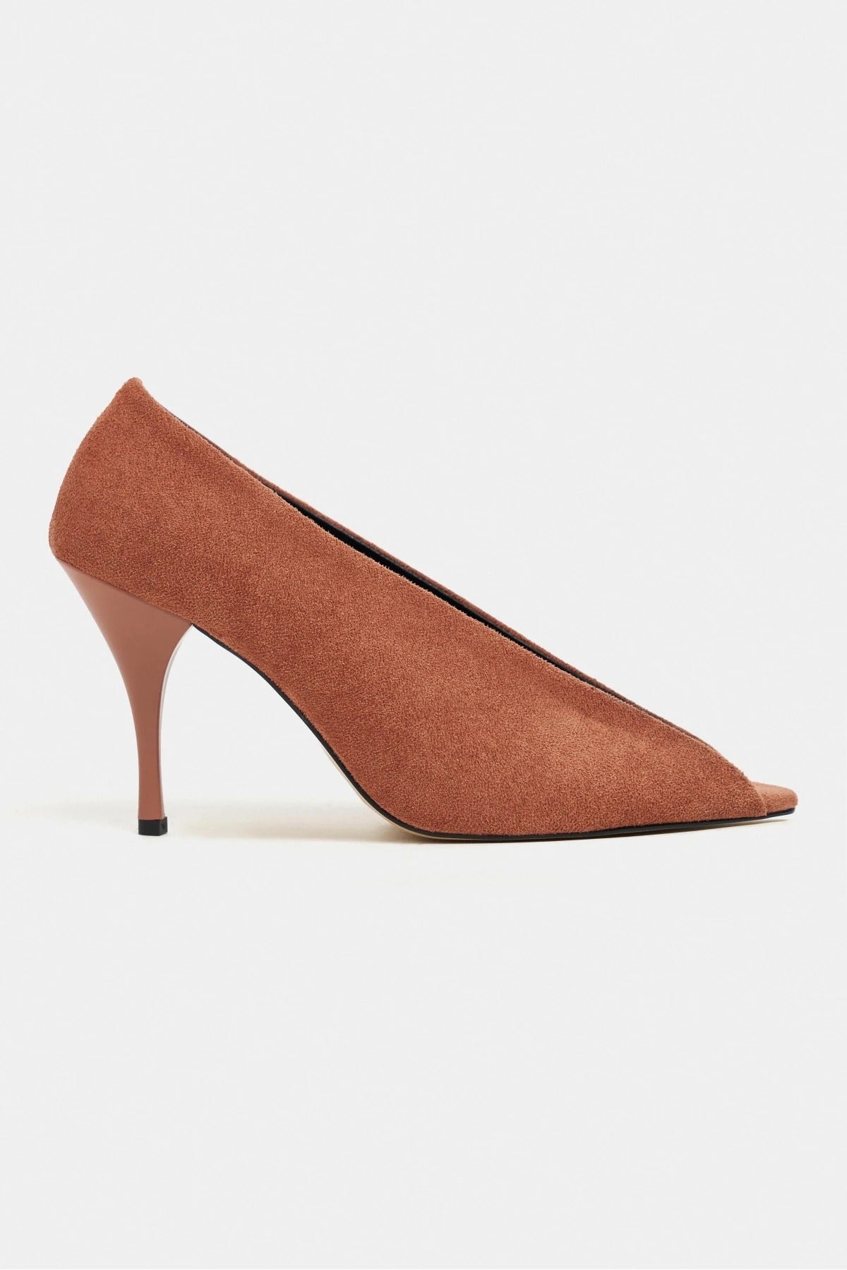 Women's Pointed-Toe Shoes with Suede and Transparent Details
