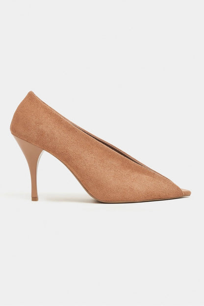 Women's Pointed-Toe Shoes with Suede and Transparent Details