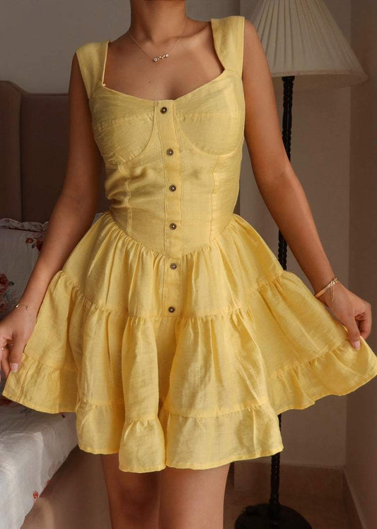 Yellow ruffle dress