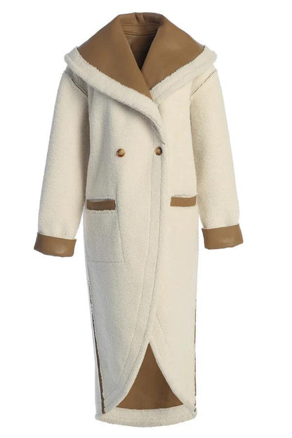 Reversible sherpa teddy coat