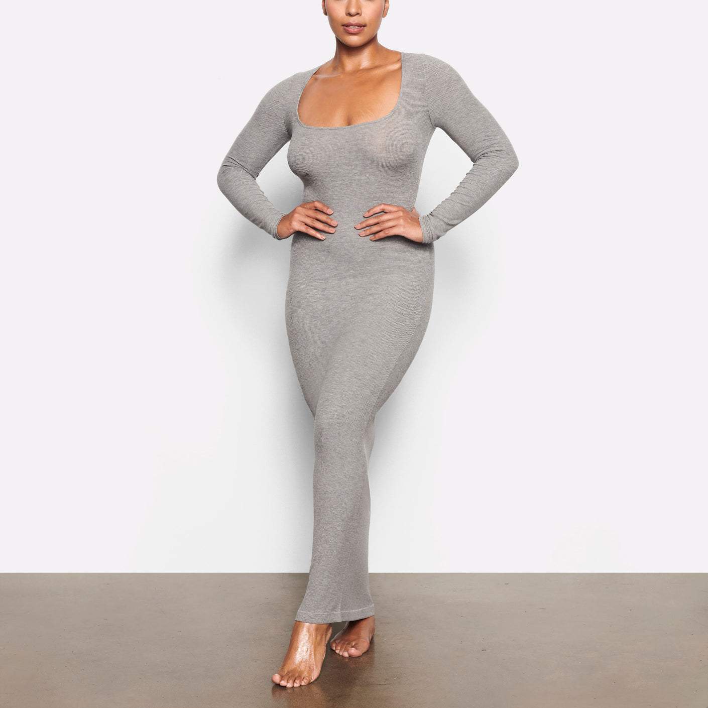 Gray long sleeve dress