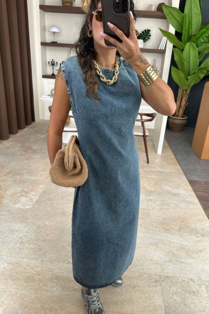 Denim vest long skirt