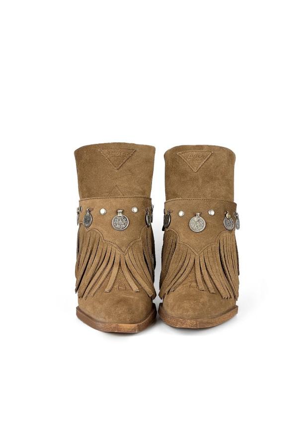 Convertible suede cowboy boot