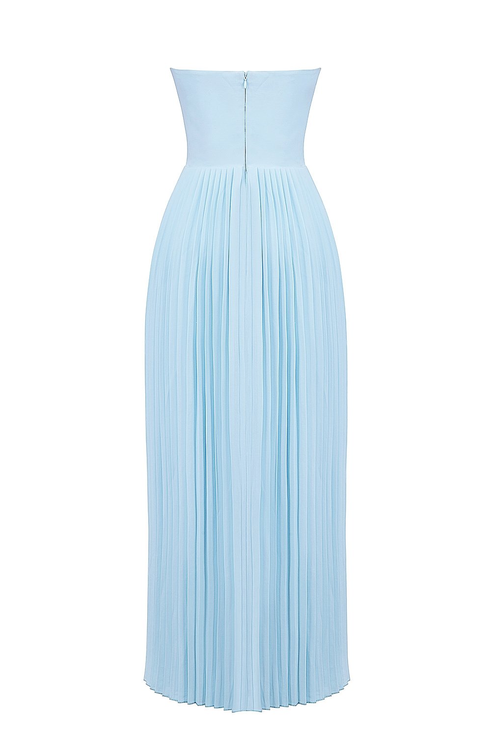 Blue pleated long dress