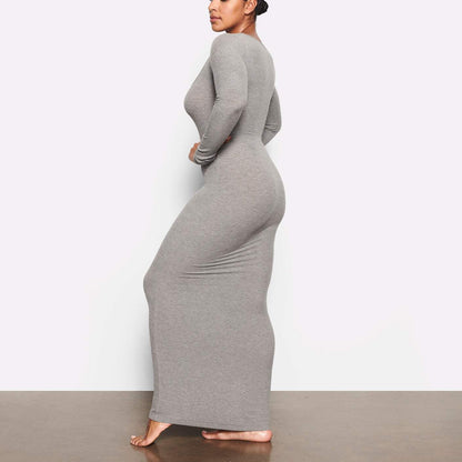 Gray long sleeve dress