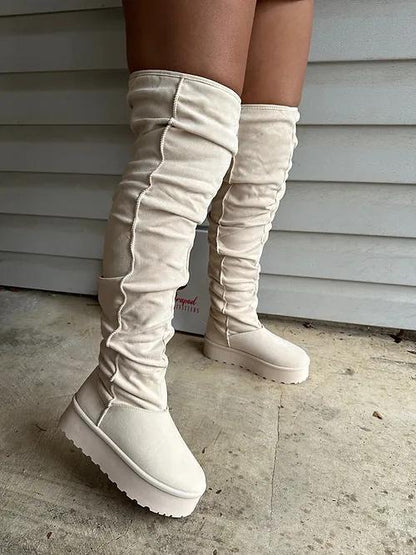 Thick-soled over-the-knee snow boots