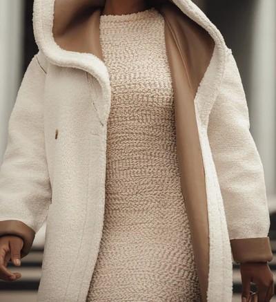 Reversible sherpa teddy coat