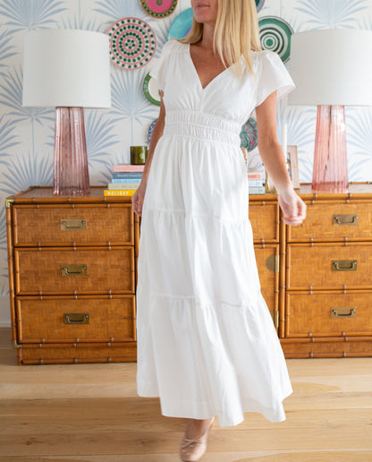 V-neck elastic waist dress