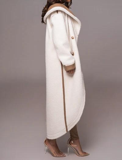 Reversible sherpa teddy coat