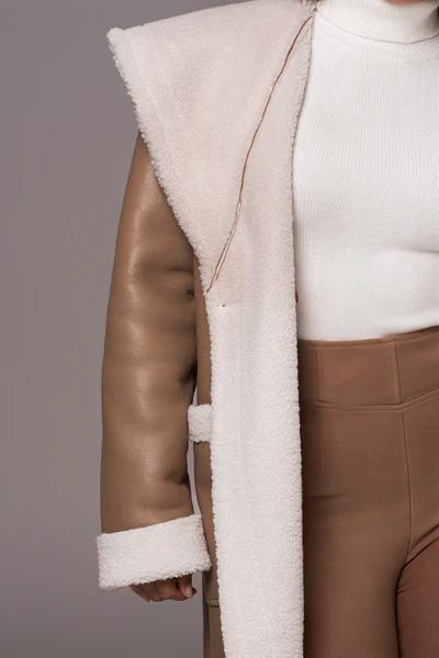 Reversible sherpa teddy coat