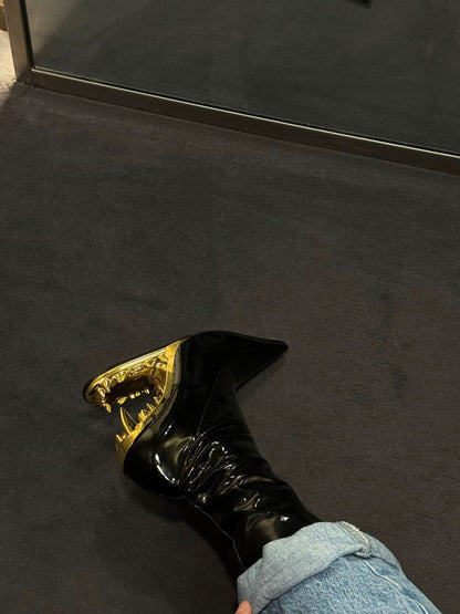 Women's Shark Tooth Mirrored Ankle Boots