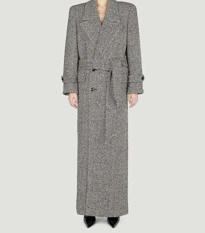 (⏰Last Day Promotion $10  OFF)Oversized Coat in Chevron Wool