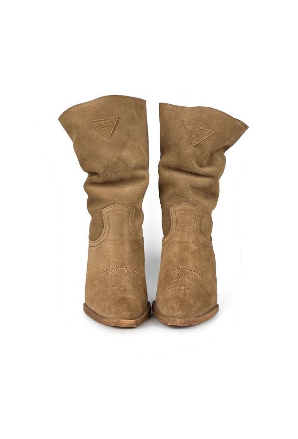 Convertible suede cowboy boot