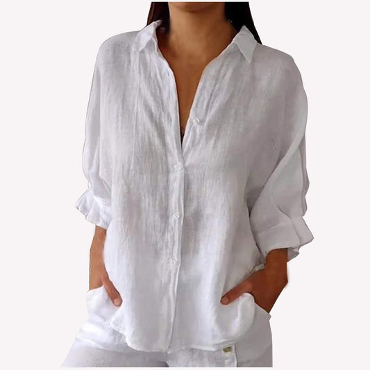 Women's button down long sleeve shirt