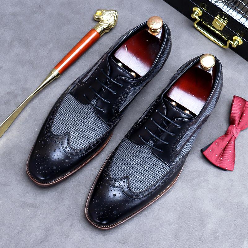 Business Casual Brogue Carved Leather Shoes